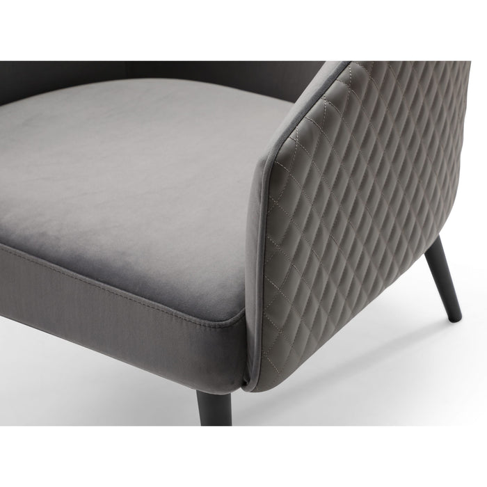 Whiteline Modern Boston Dark Grey Velvet Accent Chair