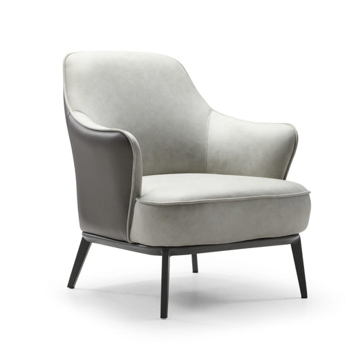 Whiteline Modern Sunizona Grey Fabric and Faux Leather Accent Chair