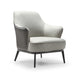 Whiteline Modern Sunizona Grey Fabric and Faux Leather Accent Chair