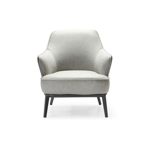 Whiteline Modern Sunizona Grey Fabric and Faux Leather Accent Chair