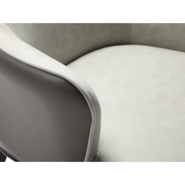 Whiteline Modern Sunizona Grey Fabric and Faux Leather Accent Chair