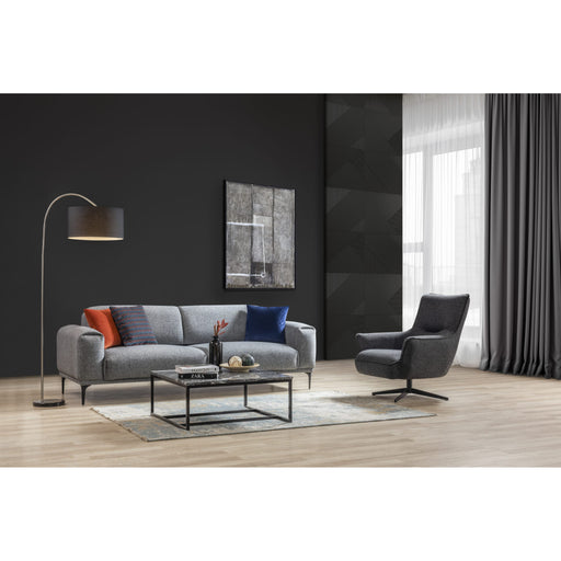 Whiteline Modern Fatsa Dark Grey Fabric Swivel Chair