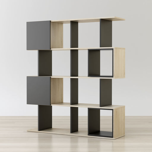 Anderson Teak Alliance Geometric Black & Beige Wood Bookcase