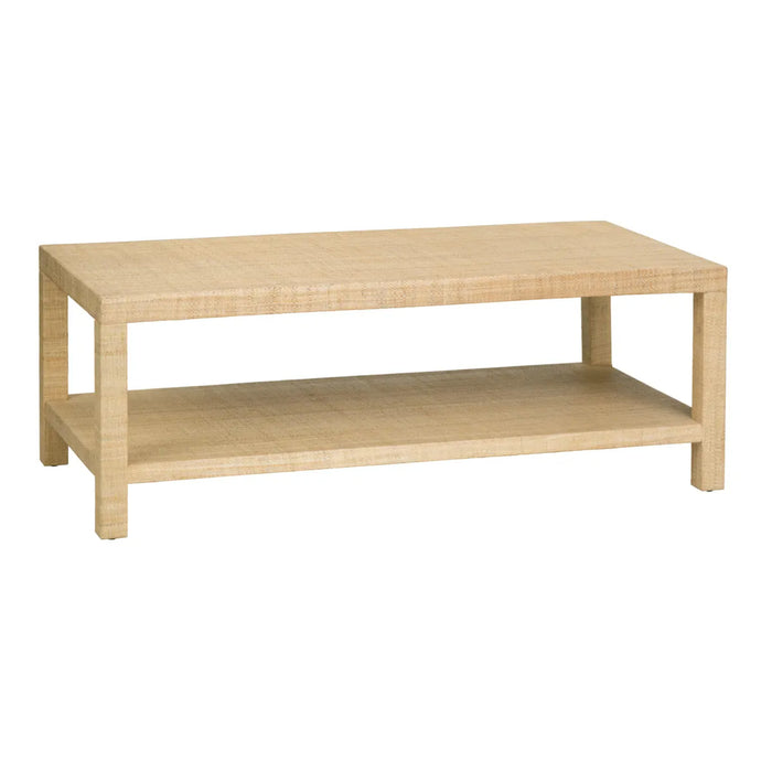 Providence Rafia Rectangle Wood Coffee Table Crestview Collection