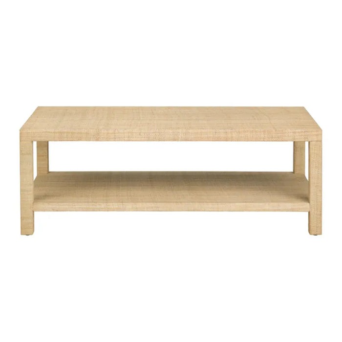 Providence Rafia Rectangle Wood Coffee Table Crestview Collection