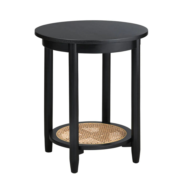 Port Royal Round Wood Rustic End Table Crestview Collection