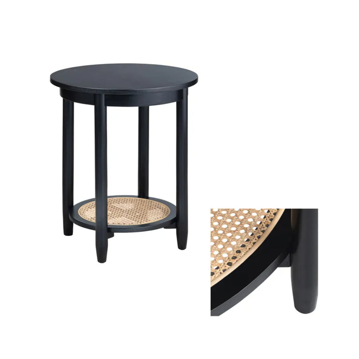 Port Royal Round Wood Rustic End Table Crestview Collection