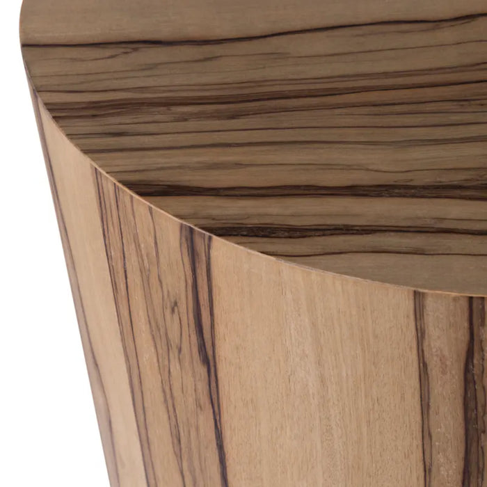 Limba Round Wood Drum End Table Crestview Collection