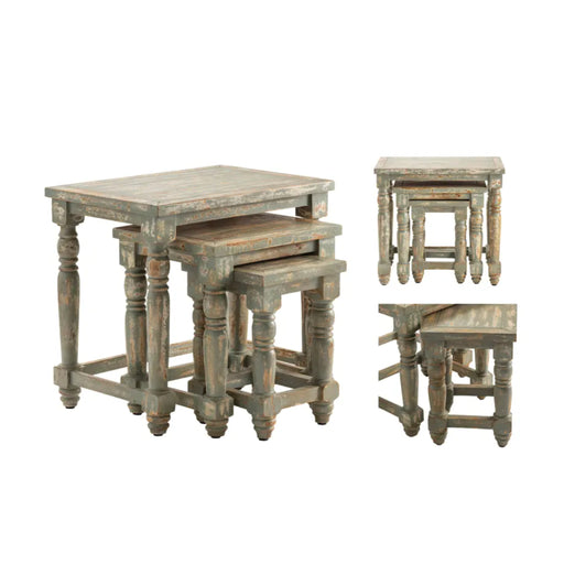 Ishana Rectangle Rustic Nesting Accent Table Set Crestview Collection