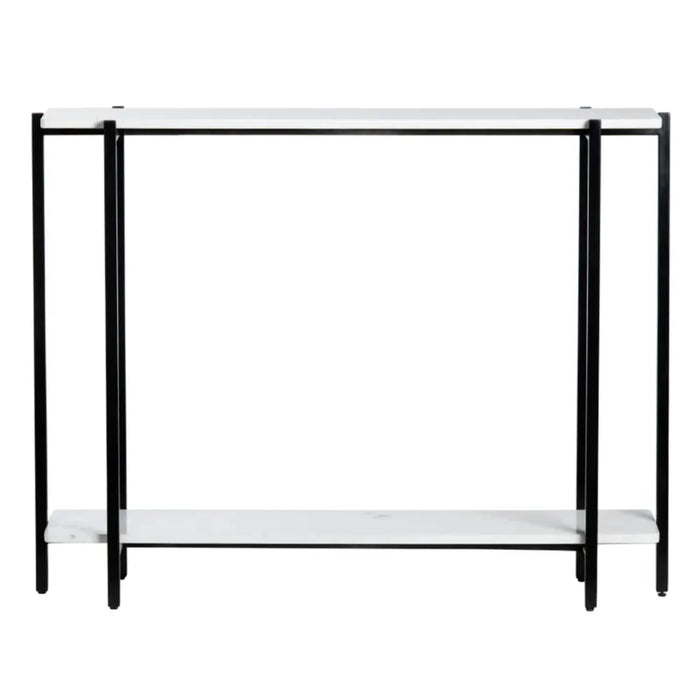 Teeter White Marble Storage Console Table Crestview Collection