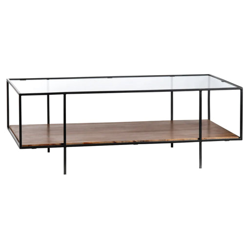 Bridge Rectangle Glass Storage Coffee Table Crestview Collection