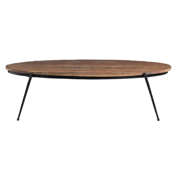 Javier Oval Mid-Century Wood Coffee Table Crestview Collection