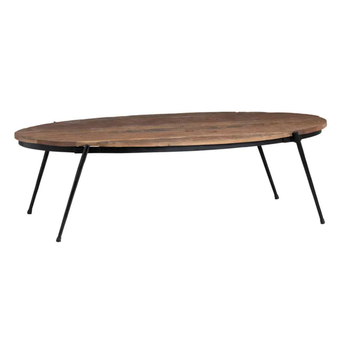 Javier Oval Mid-Century Wood Coffee Table Crestview Collection