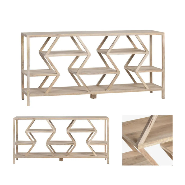 Thatcher Mango Wood Shelf Console Table Crestview Collection