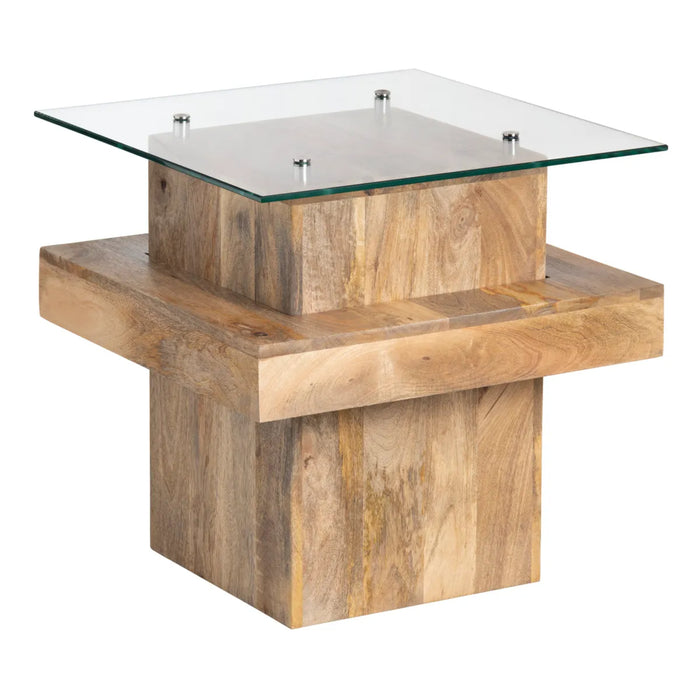 Monaco Square Glass End Table Crestview Collection