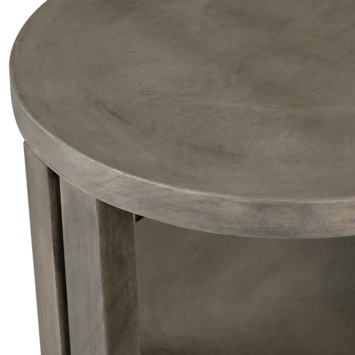 Sullivan Round Mango Wood Rustic End Table Crestview Collection