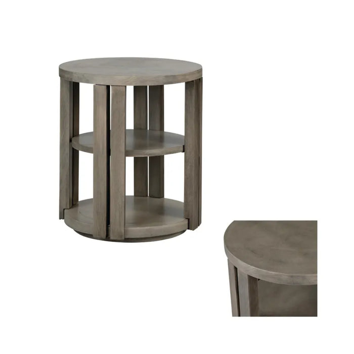 Sullivan Round Mango Wood Rustic End Table Crestview Collection