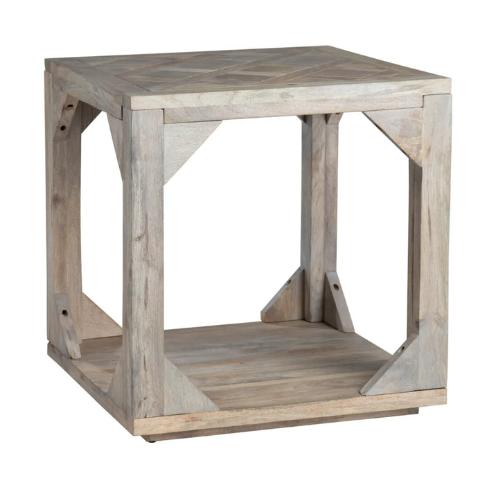 Willow Brook Square Mango Wood End Table Crestview Collection