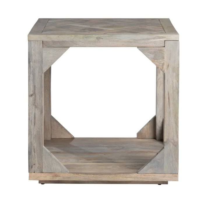 Willow Brook Square Mango Wood End Table Crestview Collection