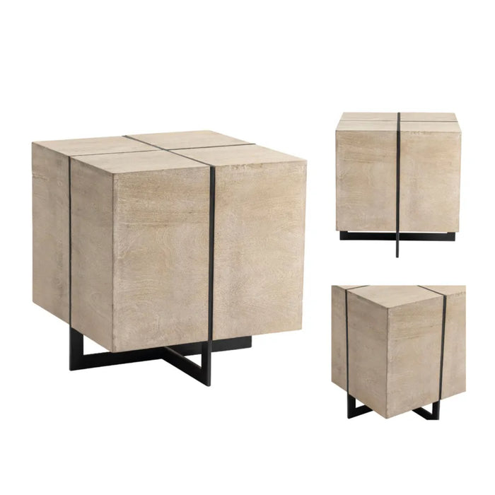 Rivera Square Mango Wood End Table Crestview Collection