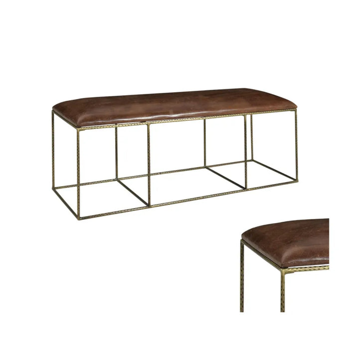 Hammond Modern Leather Ottoman Bench Crestview Collection