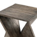 Kanis Square Rustic Wood Twist End Table Crestview Collection