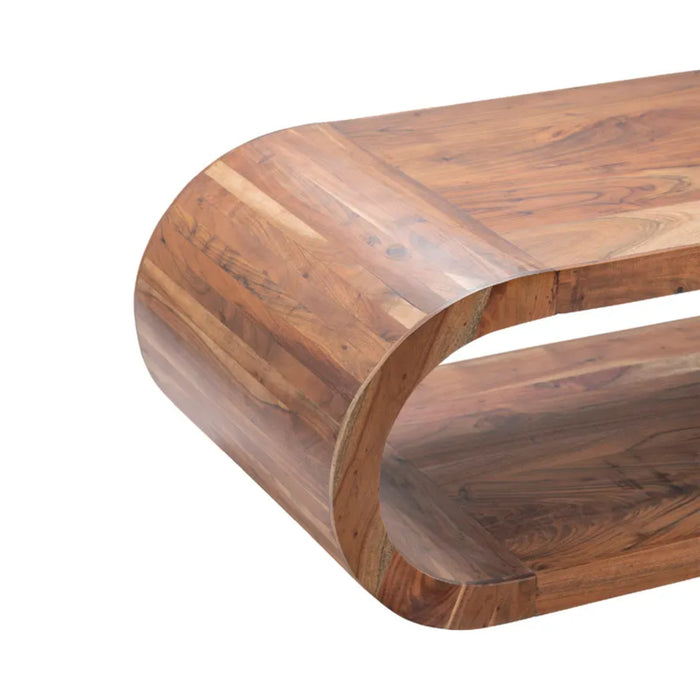 Infinity Unique Acacia Wood Rustic Coffee Table Crestview Collection