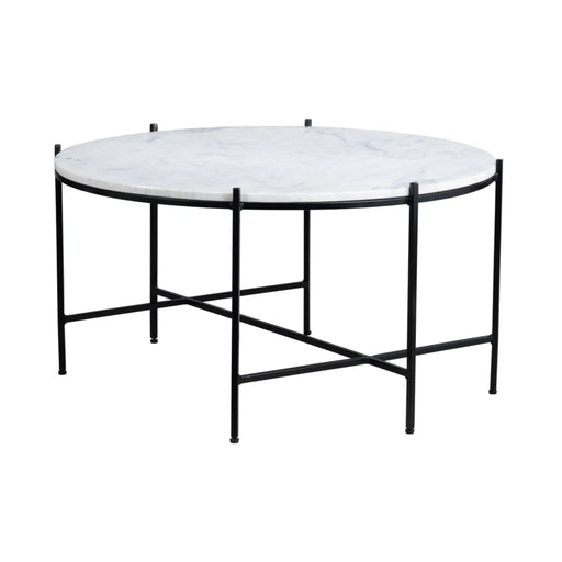 Talley Round White Marble Coffee Table Crestview Collection