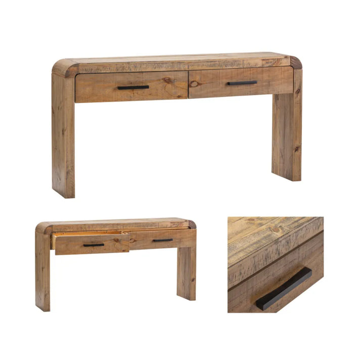 Pleasant Wood Waterfall Rustic Console Table Crestview Collection