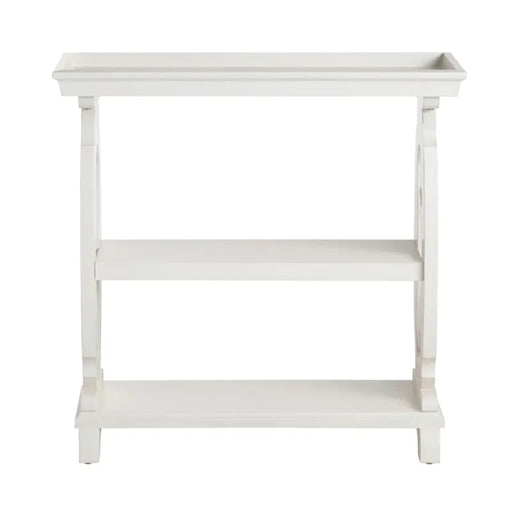 Seahorse White Wood Shelf Console Table Crestview Collection