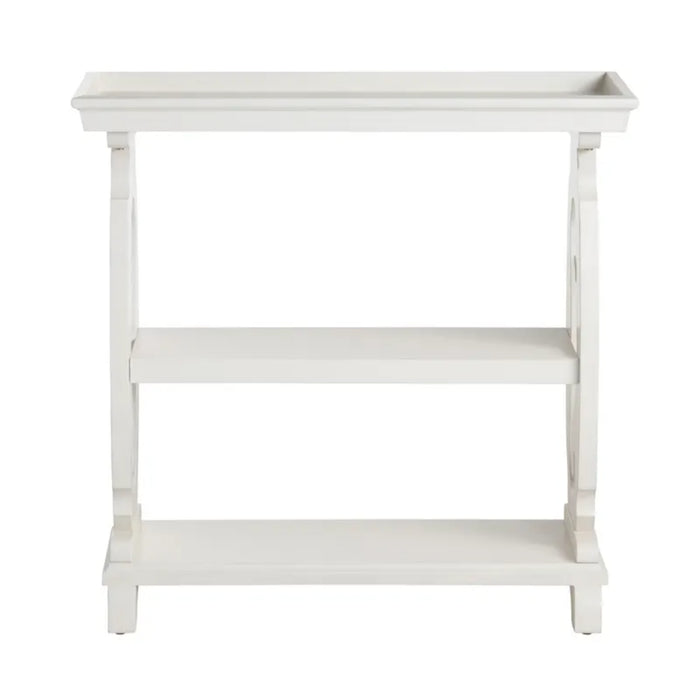 Seahorse White Wood Shelf Console Table Crestview Collection