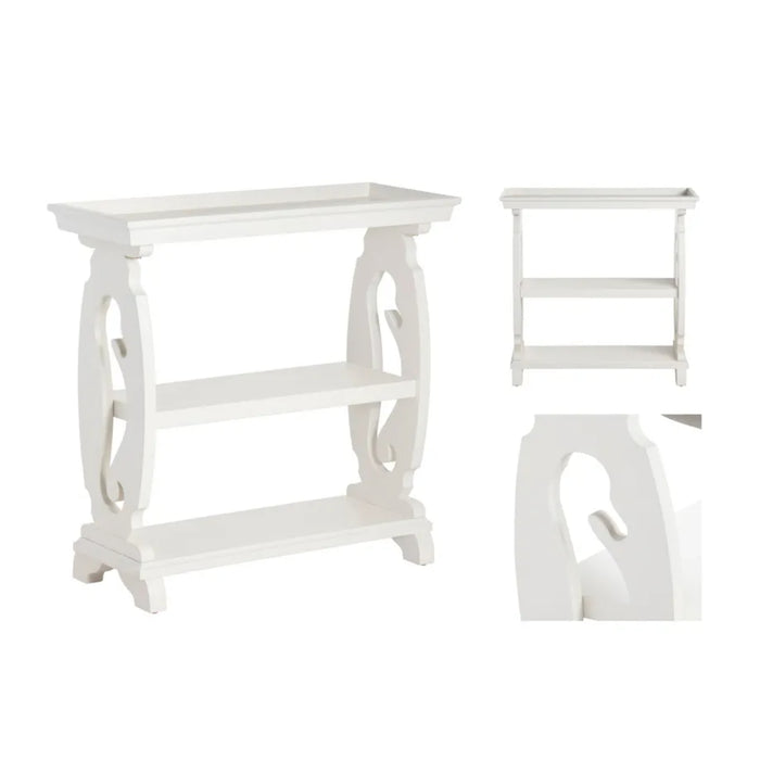 Seahorse White Wood Shelf Console Table Crestview Collection