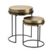 Hudson Textured Brass Nesting Accent Table Set Crestview Collection