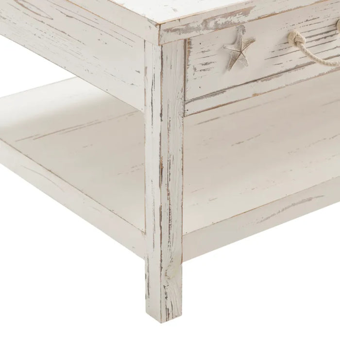 Seaside Coastal Rectangle Solid Wood Coffee Table Crestview Collection