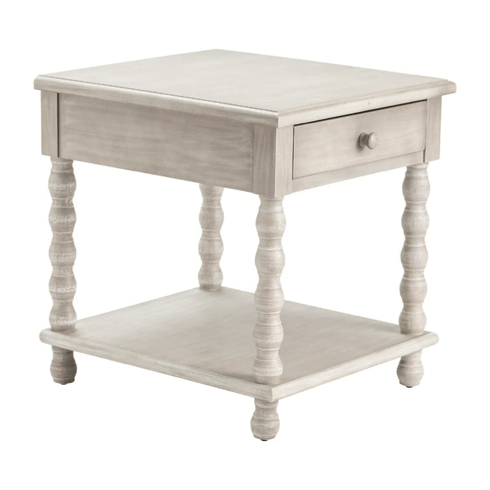 Pembroke Rustic Wood Turned Leg End Table Crestview Collection