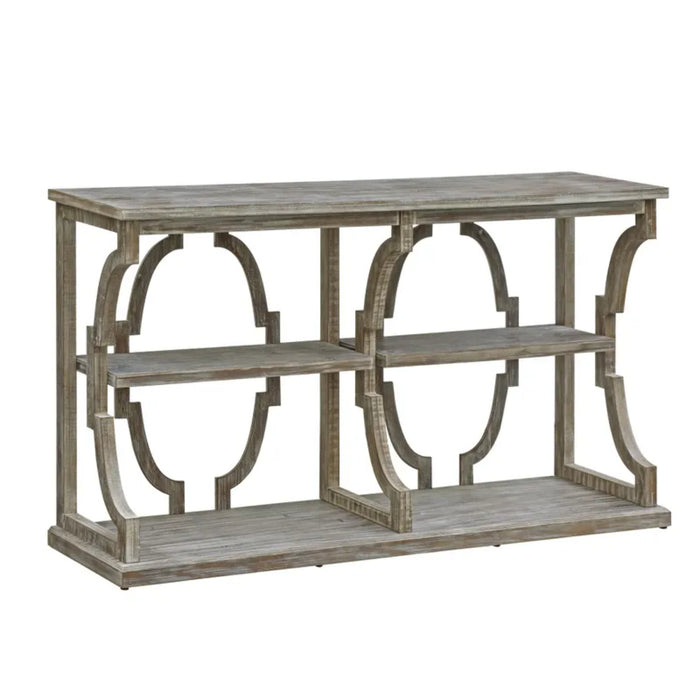 Stockton Rustic Wood 3-Shelf Console Table Crestview Collection