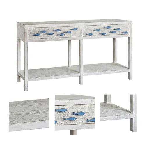 Swimming Upstream Wood 2-Drawer Console Table Crestview Collection