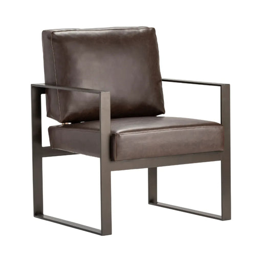 Rutledge Leather Rustic Accent Armchair Crestview Collection