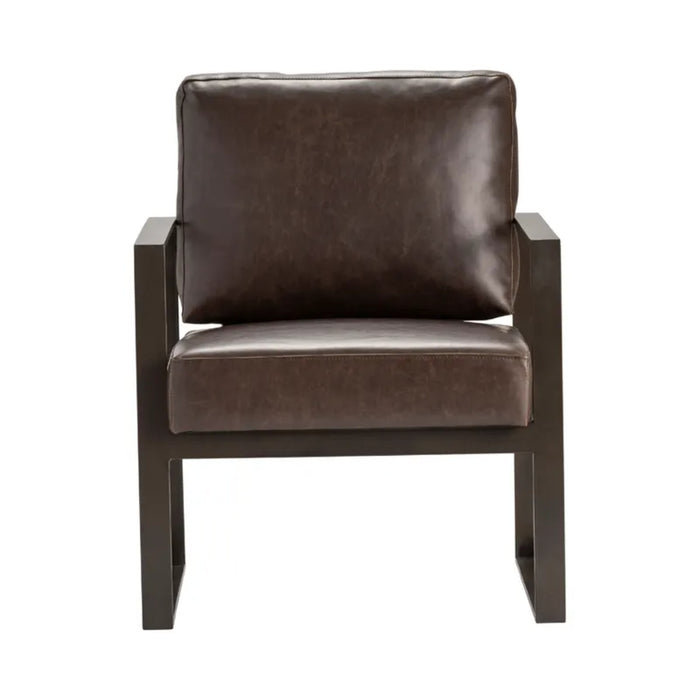 Rutledge Leather Rustic Accent Armchair Crestview Collection