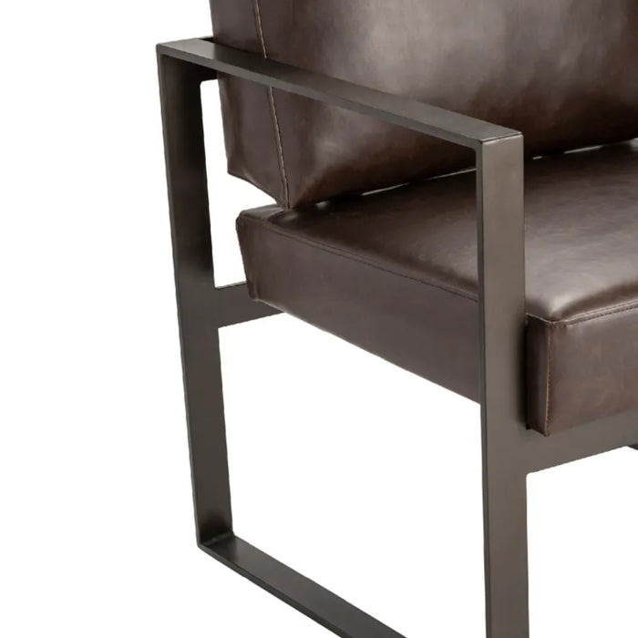 Rutledge Leather Rustic Accent Armchair Crestview Collection