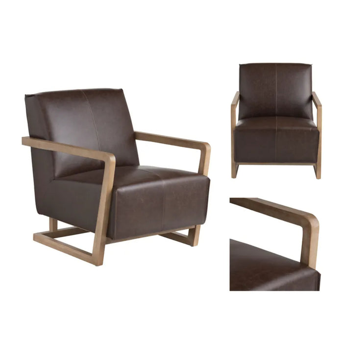 Lawson Modern Leather Accent Armchair Crestview Collection