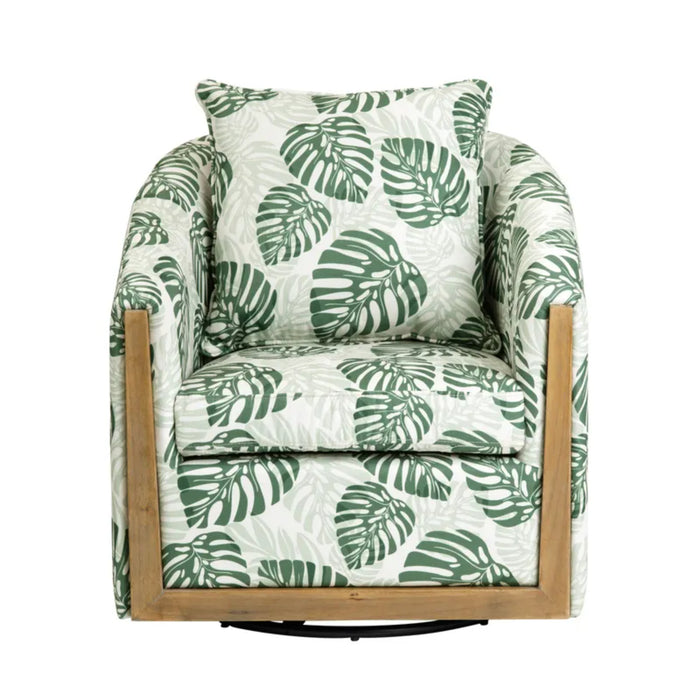 Palmetto Swivel Fabric Upholstered Accent Armchair Crestview Collection