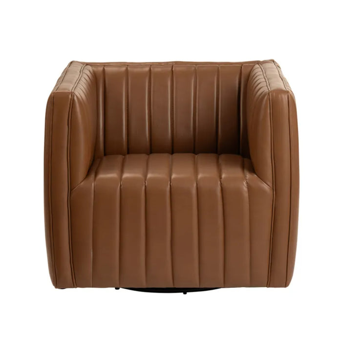 Huxley Swivel Modern Leather Accent Armchair Crestview Collection