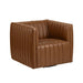 Huxley Swivel Modern Leather Accent Armchair Crestview Collection