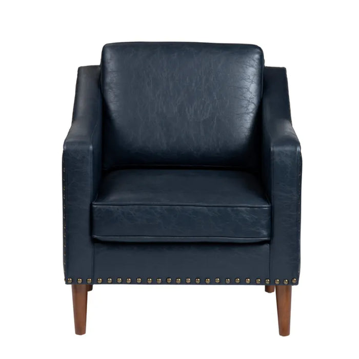 Rothwell Mid Century Leather Accent Armchair Crestview Collection