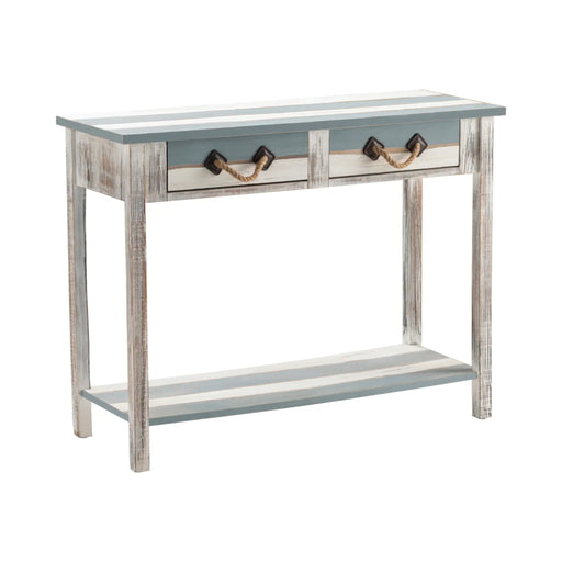 Nantucket Wood 2-Drawer Vintage Console Table Crestview Collection