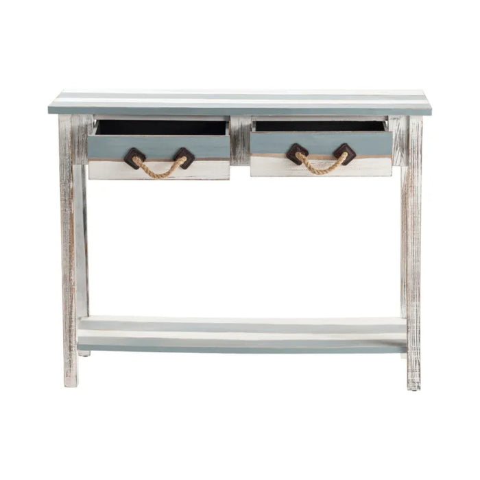 Nantucket Wood 2-Drawer Vintage Console Table Crestview Collection