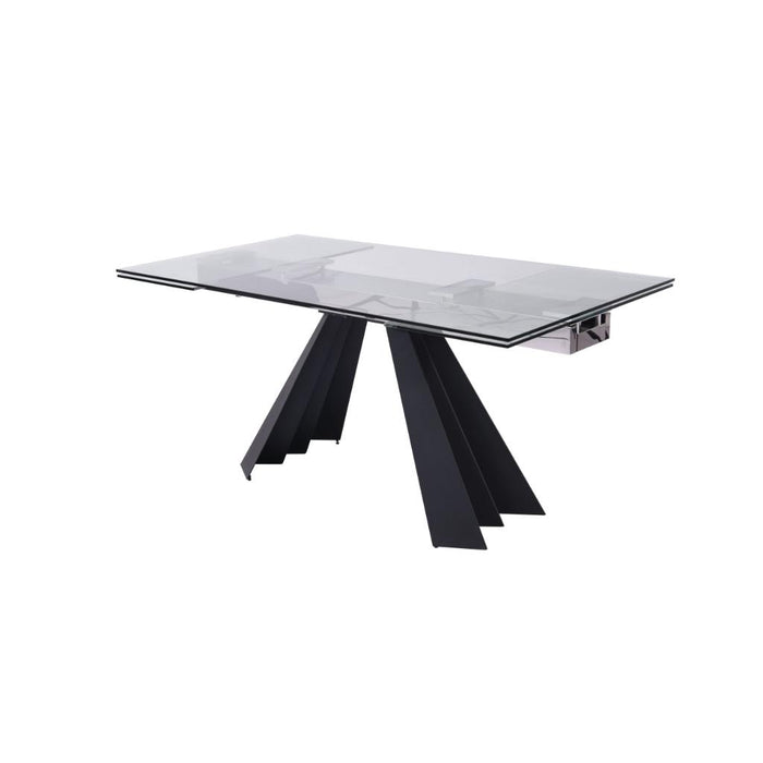 Whiteline Modern Chicago Extendable Dining Table Glass