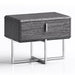 Whiteline Modern Chloe Grey High Gloss Wood Night Stand 