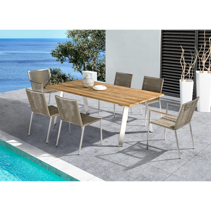 Whiteline Modern Set of 4 Rhea Outdoor Dining Side Chair